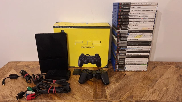 BOXED SONY PLAYSTATION 2 PS2 Slim Console, Controller, Wires, 26 Games ...