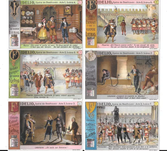 LIEBIG TRADE CARDS, FIDELIO (Opera) 1901 Set of 6 Cards (S675 French).