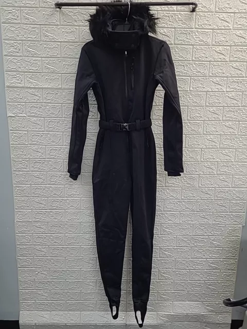 NEW ASOS 4505 Curve Ski Belted Faux Fur Hooded Ski Suit Black Size 6 ...