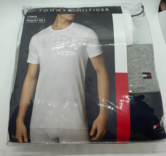 Tommy Hilfiger White Classic Crew Neck Tee. 3 Pack. Size Xl ( 46~48 )