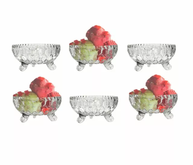 6 x Ice Cream Sundae Glass Footed Dessert Trifle Cocktail Fruit Salad Dishes Cup