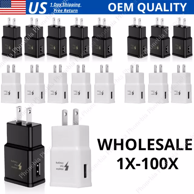 Wholesale Bulk Adaptive USB Fast Wall Charger Power Adapter For Samsung US Block