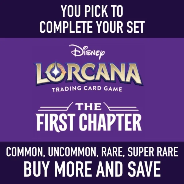 Disney Lorcana First Chapter - Pick Your Cards & Complete Your Collection!  NM+