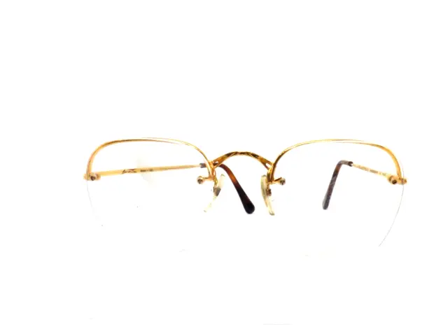 ANNICINQUANTA Montatura per occhiali da vista uomo oro metallo anni 90 a giorno