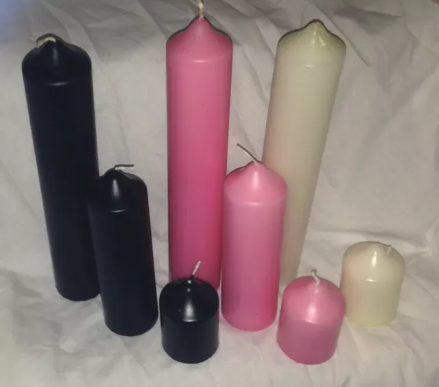 ashleys workshop pillar (church) candles many sizes and colours available