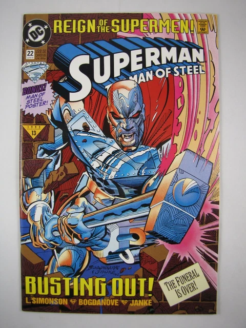 DC Comics Superman The Man of Steel #22 June 1993 1st full app of Steel origin a