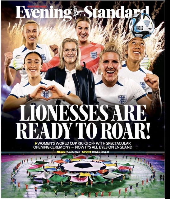 Earps Kelly Women Football Lionesses World Cup 2023 Souvenir UK Newspaper July