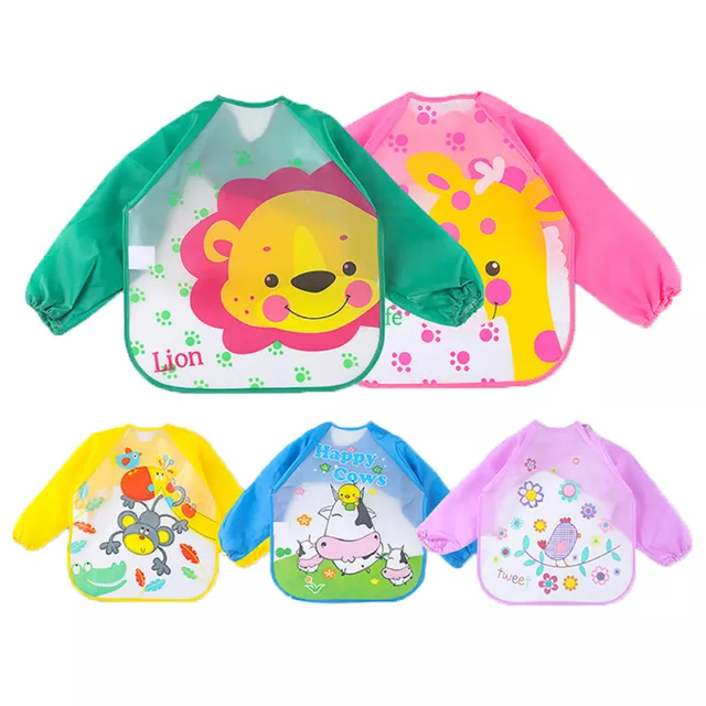 Feeding Baby Bibs Waterproof Bandana Cute Full Sleeved Bibs for Baby Girl Boy