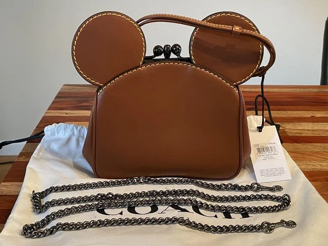 Coach Coach Mickey Mouse Clasp Kiss Lock Bag Mickey Leather