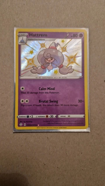 Pokemon Card Hattrem SV055/SV122 Shining Fates Holo Shiny Vault NM