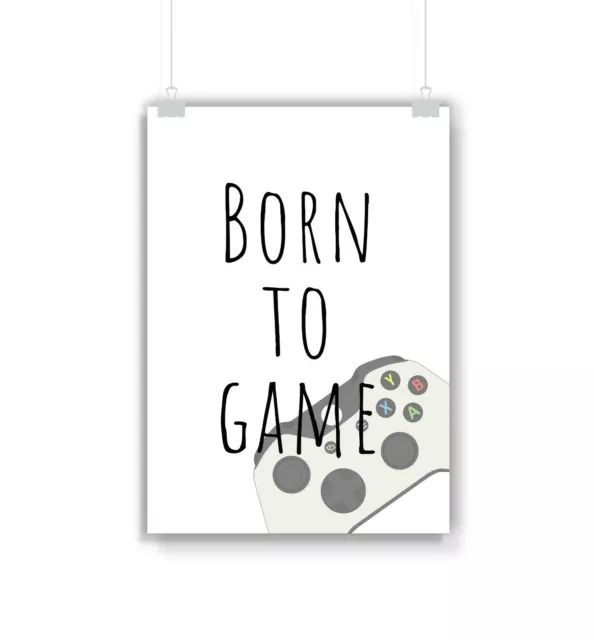 Xbox One - Born to game Print, Gaming, Gift, Gamer, Gifts, Poster, Wall art