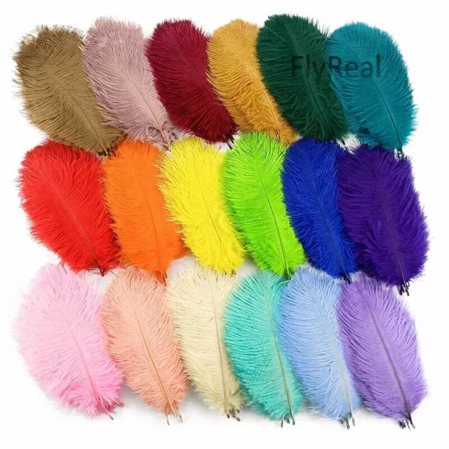 Super Fluffy Ostrich Feathers Large Wide Strong 22 Colours Craft Feathers Bright