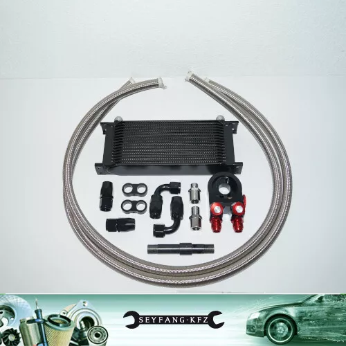 Ölkühler Kit Komplettset 16 Reihen + Thermostat VW Golf Corrado Passat VR6 bis97