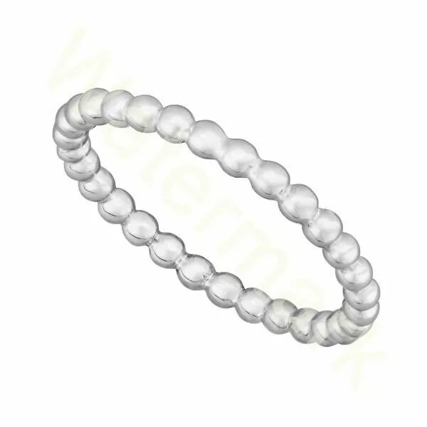 Sterling Silver Bubble Bead Stacking Ring 2mm Wide Sizes G-Z 20 Different Sizes