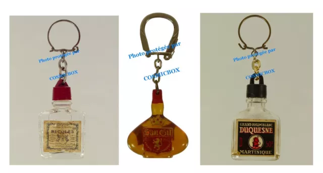 Lot porte-clés RHUM DUQUESNE RICQLÈS SAN GIL ARMAGNAC bouteilles alcool keychain