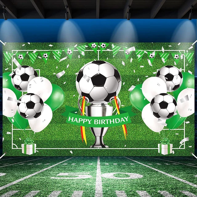 SOCCER HAPPY BIRTHDAY Banner Large Soccer Birthday Party Supplies
