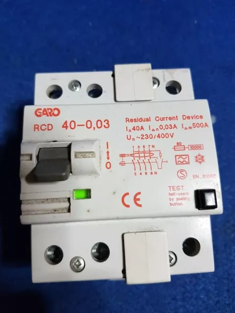 GARO 40-0,03 40A 30mA 2 POLE RCD 40 AMP EN 61008 DP 40-0.03 RCCB RCCD