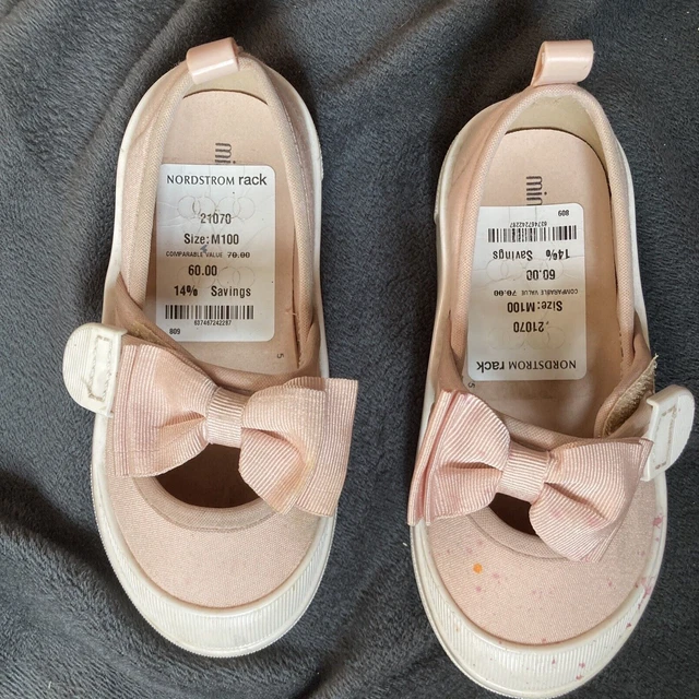 Used Mini Melissa Pink Slip On Bow Shoes Kids Size 10 Toddler - Free Shipping