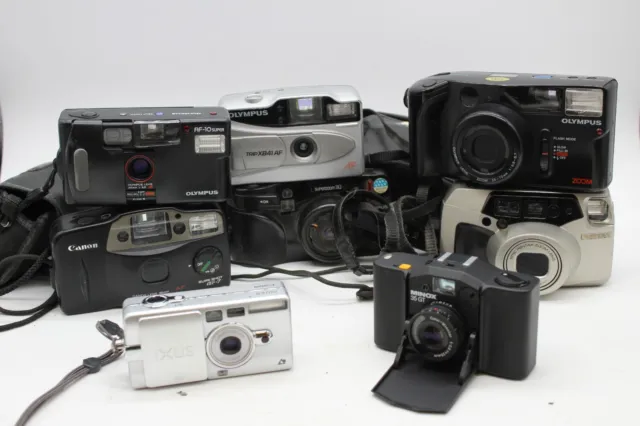 F x8 Vintage Point & Shoot Cameras Inc. Olympus Trip XB41, Canon IXUS etc