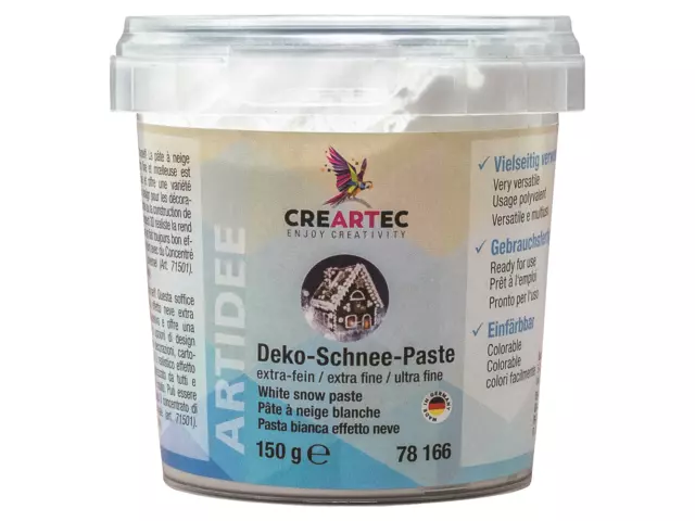 CREARTEC Deko Schnee Weiß - Extra Fein, 150 ml