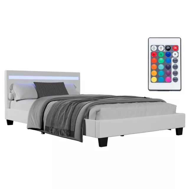 Polsterbett Einzelbett Jugendbett Kaltschaummatratze LED Lattenrost Juskys®