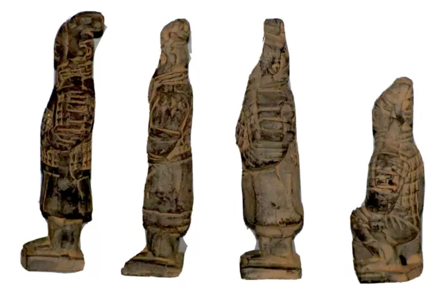 Emperor Shi Of The Qui Dynasty Style TerraCotta Figurines Set Of 5 Vintage