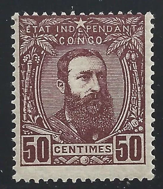 1886 ESTADO INDEPENDIENTE DEL CONGO, COB n.o 9 50c. marrón-rojo MLH/*
