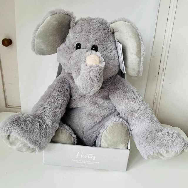 Acogedor juguete de felpa elefante con almohada de cuentas de cerámica botella de agua caliente calor
