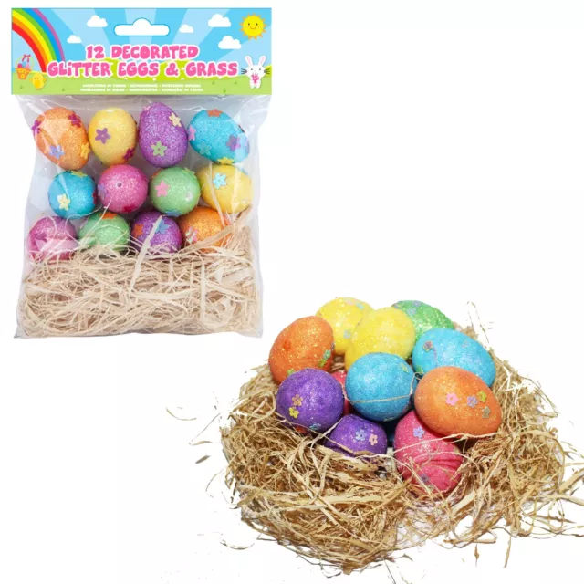 Pascua Decoración, Capó Creación, Artes y Manualidades - 12 Purpurina Huevos Con