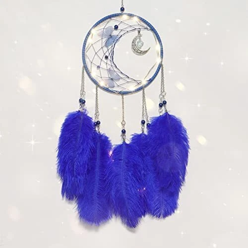 Dremisland Ostrich Feather Dream Catcher Half Circle Moon Dream Catchers with...