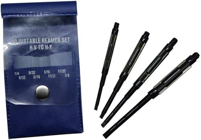 Adjustable Expanding Hand Reamer 4 Piece Set 1/4"- 3/8" - New Micro Reamer Set