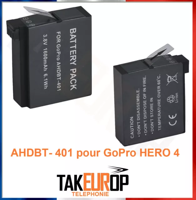 BATTERIE pour GOPRO  HERO 4 - AHDBT-401  - Battery  - AHDBT401 - Noir