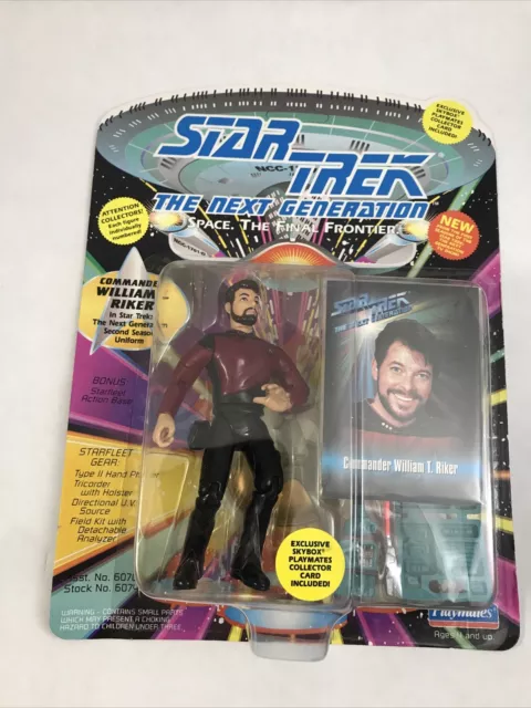 Star Trek TNG COMMANDER RIKER 2nd Season Action Figure MOC Unpunched Playmates