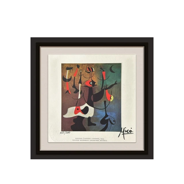 Joan Miro, Painting (Tapestry Cartoon) - Signed Hand Tipped Color Plate Print