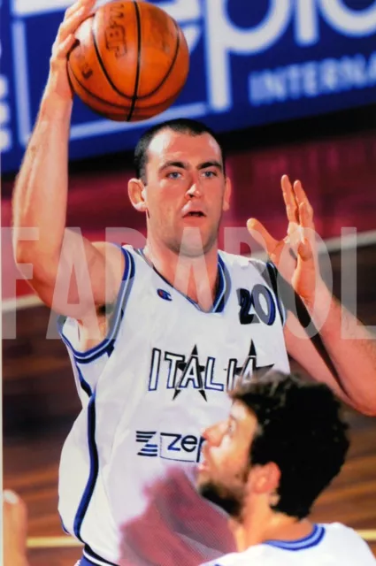 Altes Pressefoto Basketball, Italien, Andrea Camata, 2001, Druck 20 X 15 CM