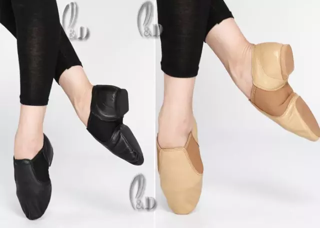 Au Stock Jazz Dance Shoes Soft Genuine Leather Elastaboot Child To Adult Da010