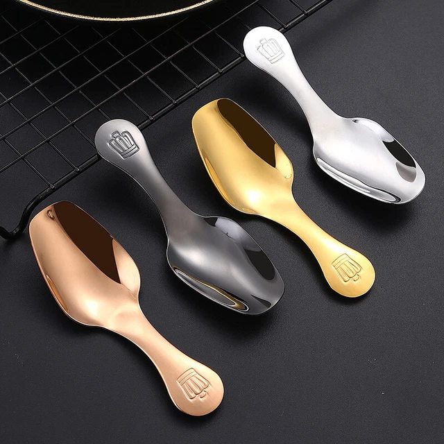 1Pc Short Handle Spoon Steel Teaspoon  Sugar Salt Spice Spoon Kids SpoPX