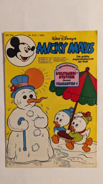 Micky Maus Heft 1980 Nr. 4 Z1-2 mit Beilage und Schnipp