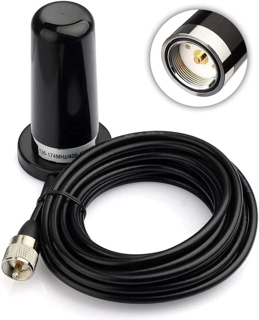 o Antenna Dual Band VHF UHF 136-174MHz 400-470MHz NMO Mount Magnetic Base Low Pr