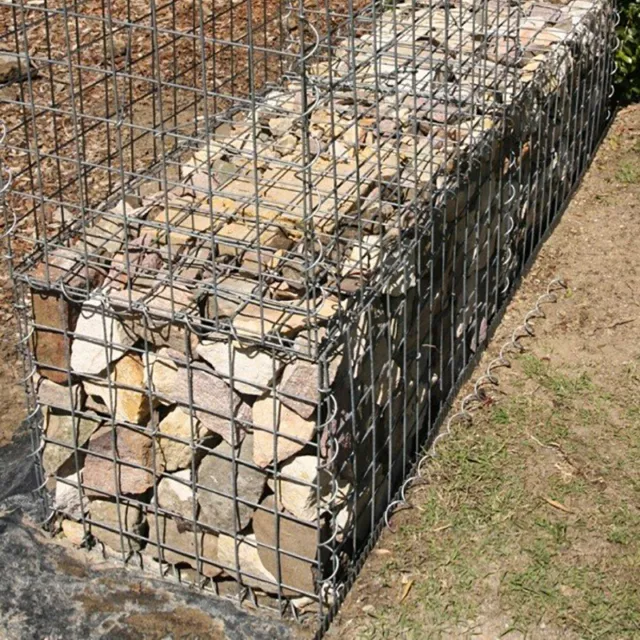 Gabion Stone Basket Wall Garden Wire Cage Fench Galvanized Steel 100x30x30cm/4mm