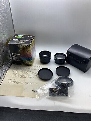 Juego de lentes auxiliares Kalimar K180N teleobjetivo y lentes gran angular con estuche - nuevo en caja