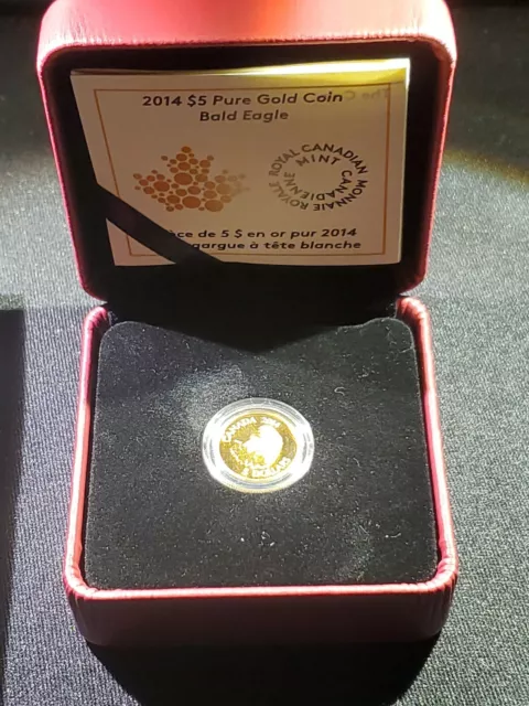 2014 Canada $5 dollars 1/10 oz 9999 Gold Canadian Bald Eagle proof