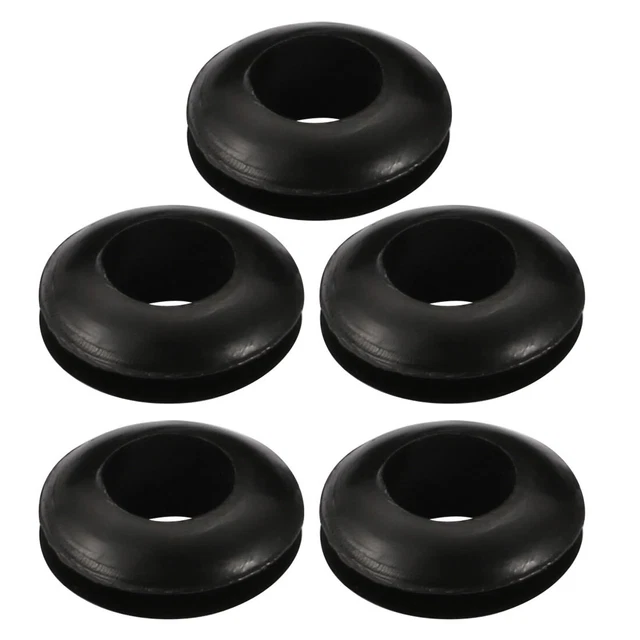 5pcs fil passe-fil caoutchouc protection noir 8mm œillet double face