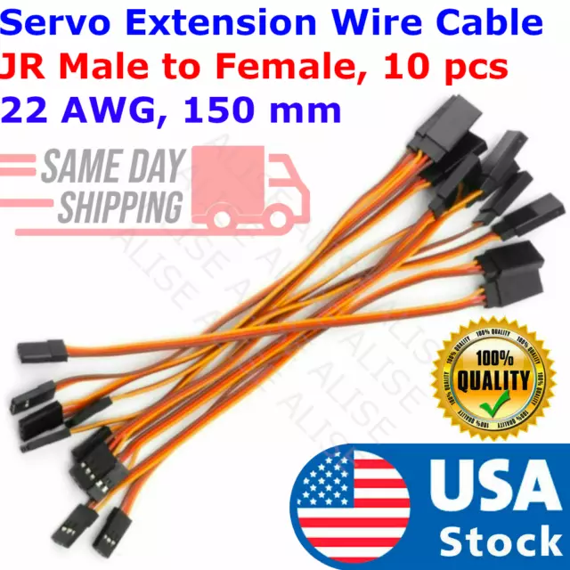 10pc 150MM Servo Extension Male to Female Lead Wire Cable For RC/Futaba/JR 15cm