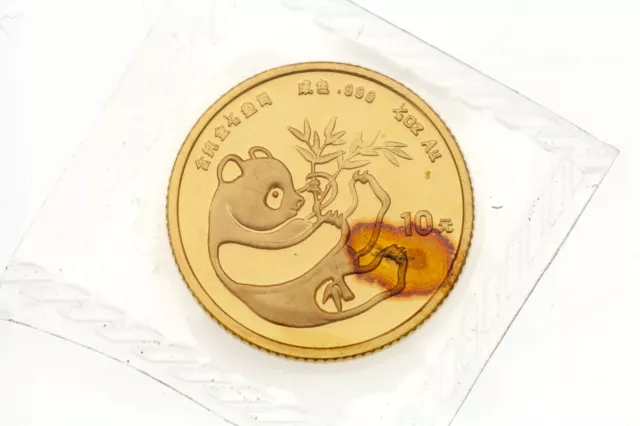 1984 1/10 OZ 999 Oro Casa de Moneda Sellado China Panda Bu Condiciones