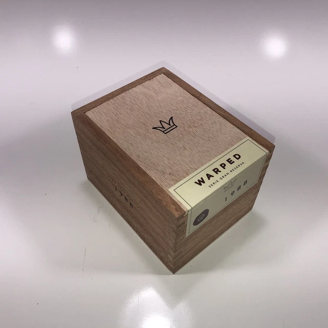 Warped Cigars 1988 Empty Wooden Cigar Box 4.5x6.25x4.25