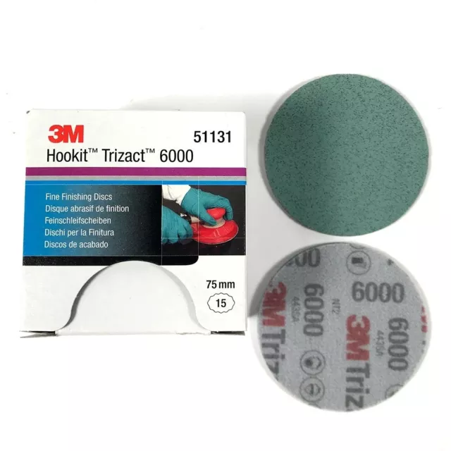 3M™51131 15x Hookit™ Trizact™ Finition Disques Abrasifs P6000 Gris 75mm