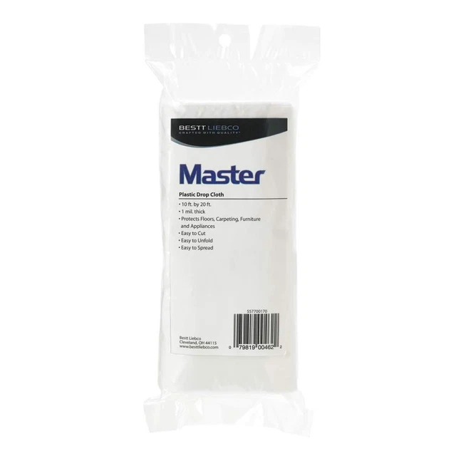 10' x 20' Clear 1 mil Plastic Drop Cloth