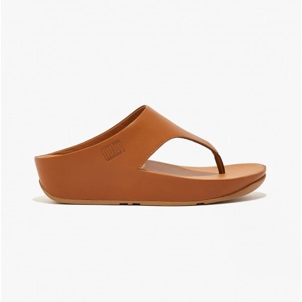 FitFlop SHUV TOE-POST Womens Summer Slip On Lightweight Wedge Sandals Light Tan