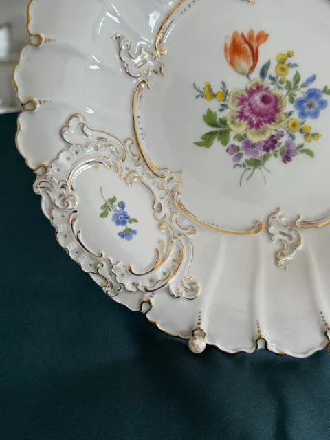 MEISSEN Schwerter Porzellan PRUNKTELLER Zierschale 30 cm Rund BLUME 5 TOP 2